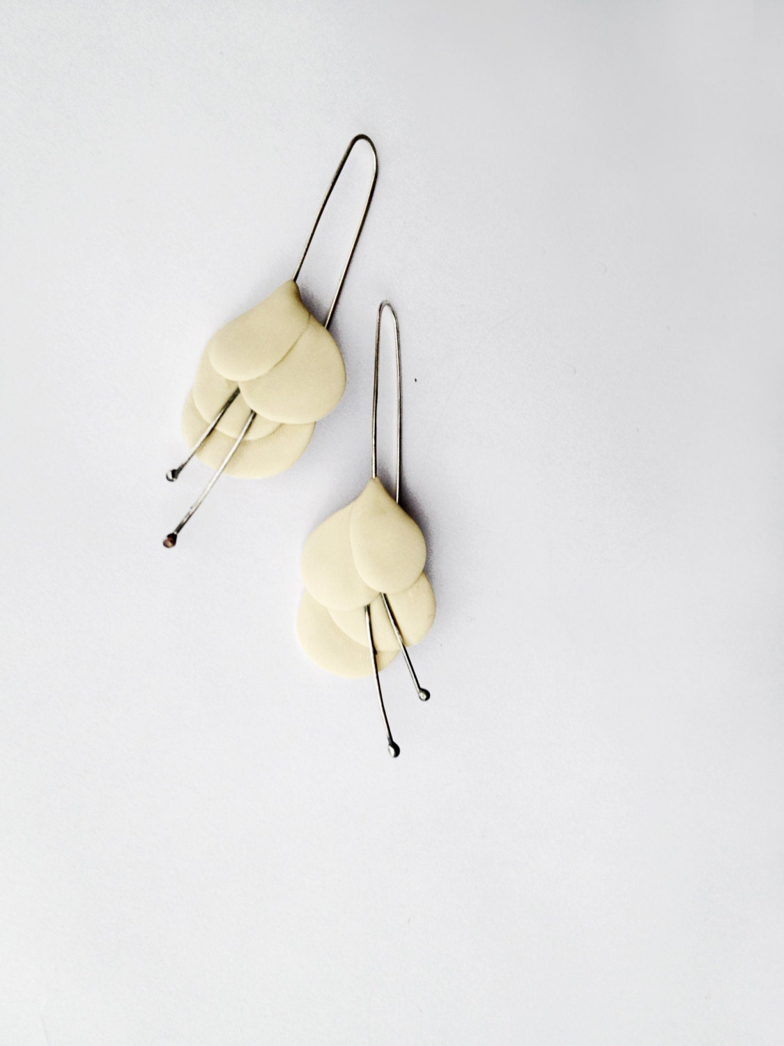 contemporary polymer clay earrings, ''retro leaves'' made to order