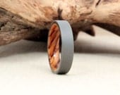 Size 7.75 - Titanium Lined with Bethlehem Olivewood Wood Ring Titanium Ring