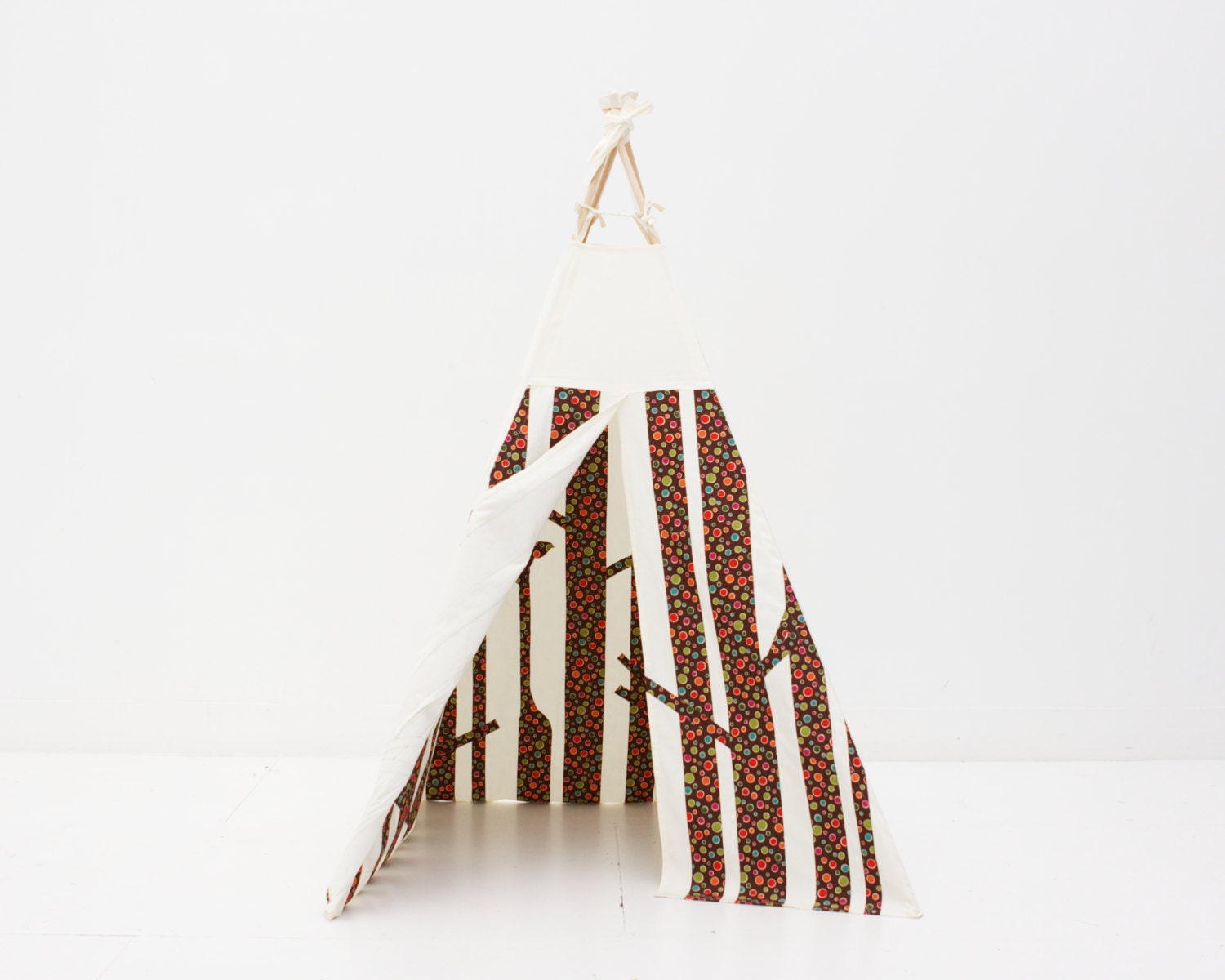 Play Teepee Tent - Secret Forest with giraffes in the trees OOAK Brown Spot