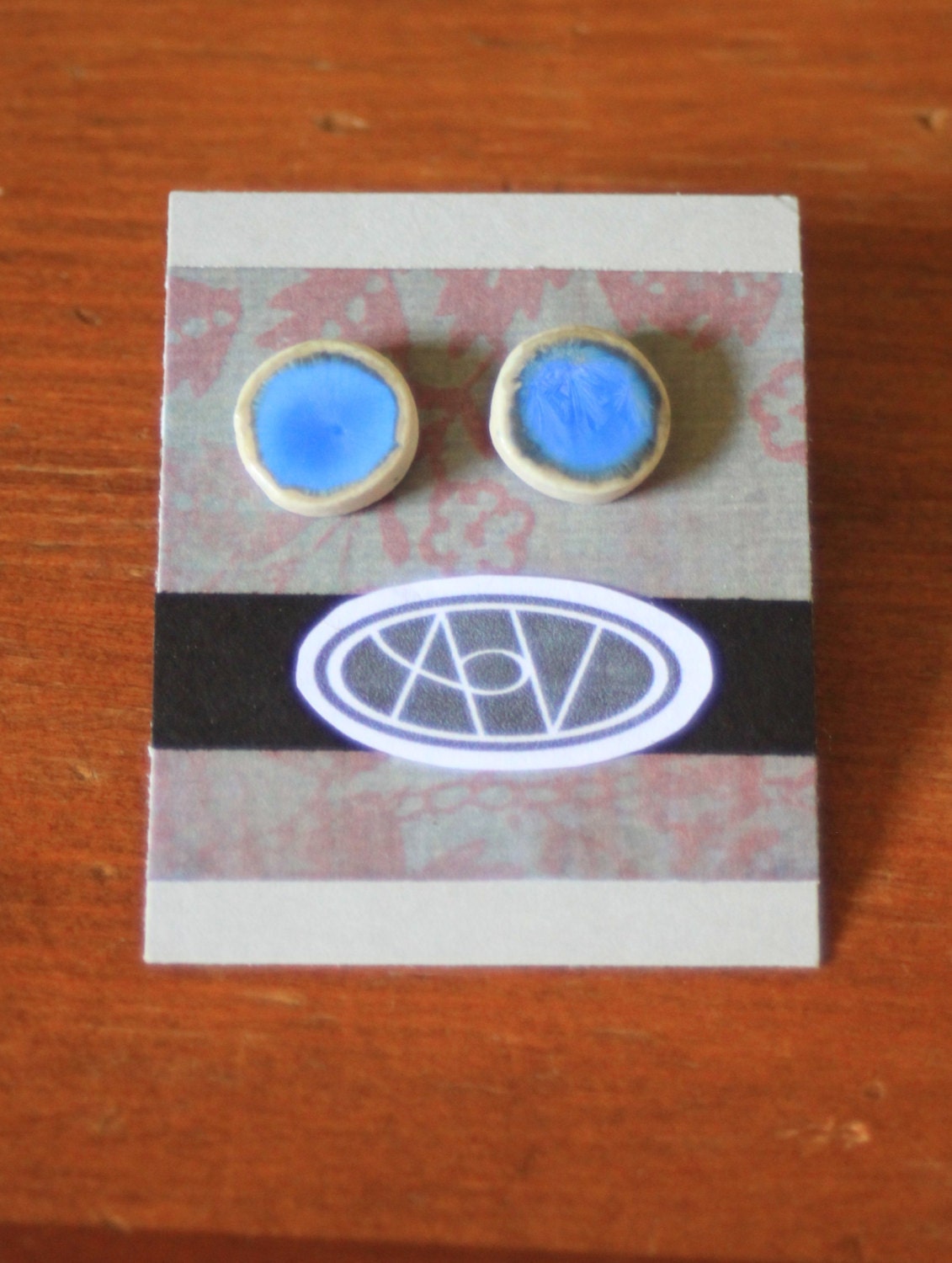 Light Cobalt Ceramic Stud Earrings