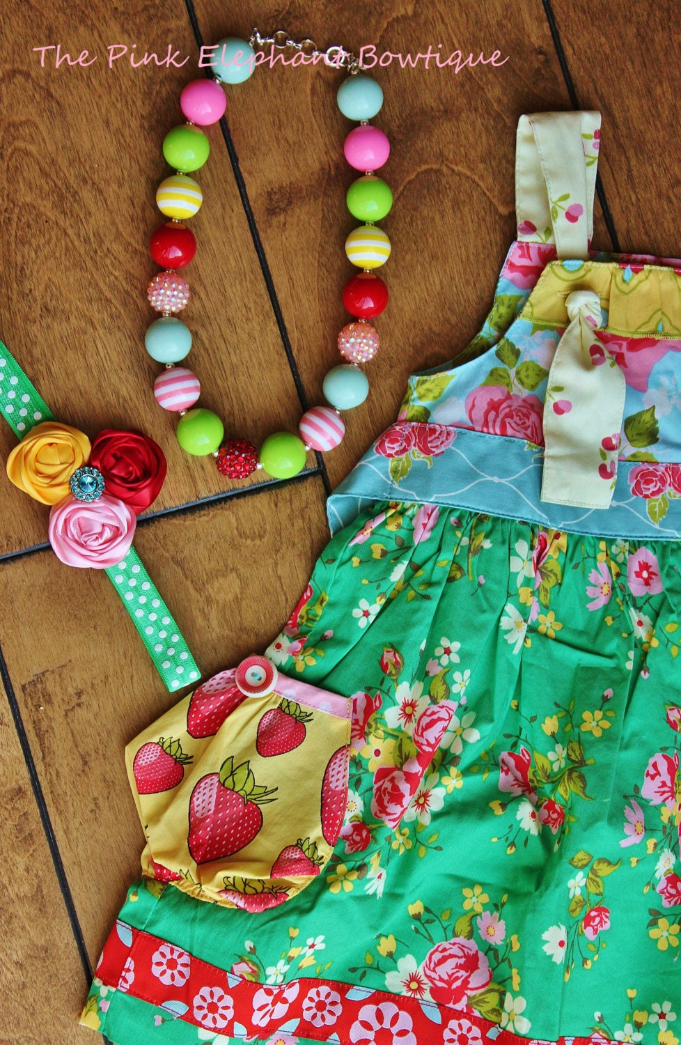 M2M Good Hart-Headband & Necklace SET-Chunky Gumball Necklace-Toddler Necklace-Baby Headband-Photo Prop-M2M Matilda Jane