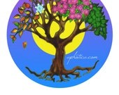 four seasons tree original art card