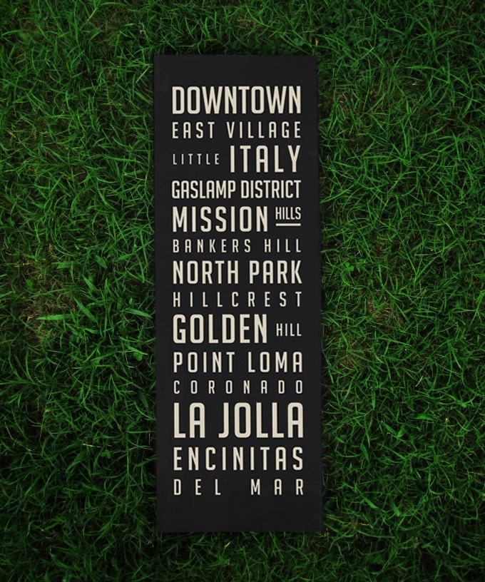 San Diego Neighborhood Poster / Large - 11.75 x 36 inches