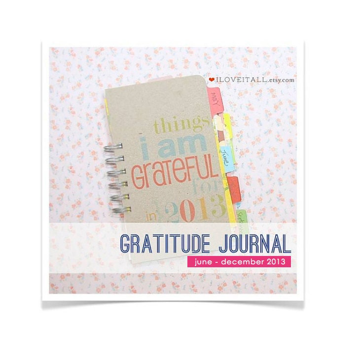 Gratitude Journal JUN-DEC 2013 . 365 Things I Am Grateful For . Everyday Blessings Daily Document Notebook Thankful
