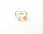 Heart Brooch Vintage Krementz Hallmarked