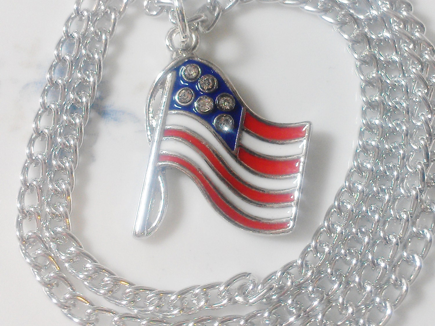 Patriotic Necklace Flag Jewelry July Fourth American Flag Women Jewelry Men Jewelry