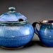 Cream and Sugar. Blue Turbulent Glaze A