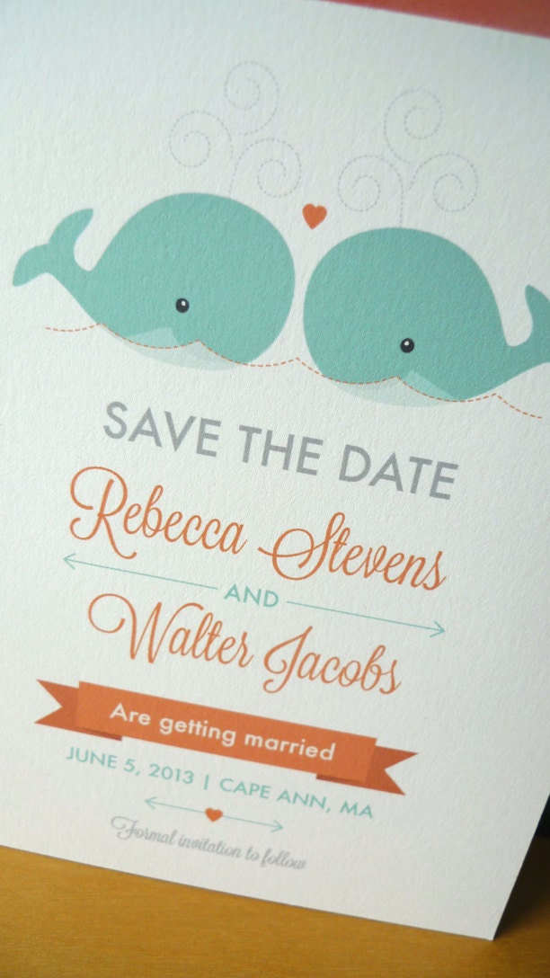 Nautical Save the Date, Destination Wedding Save the Date, Whale Save the Date Invitations, Nautical Whale Save the Date