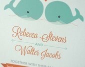 Whale Wedding Invitations, Nautical Whale Wedding Invitations