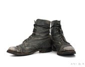 Vintage Women's GREY Ankle Lace Up Boots
