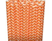 Chevron Zigzag Orange Party Paper Straws - Cake Pop Sticks - Pixie Sticks - Qty 25 Il_170x135