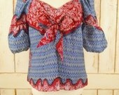 Handmade Ikat tribal print vintage top