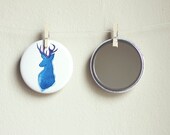 Pocket Mirror - Phthalo Deer