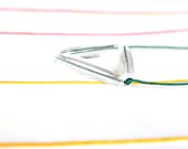 Turquoise simple triangle pendant- transparent multifaceted plastic- under 25