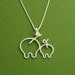 Pig Necklace, Mother and Piglet, Mother and Baby, Sterling Silver, Made To Order
