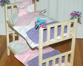 American Girl Doll Bed - Doll Bunk Bed Dots Dots Dots - Fits American Girl Doll and 18 inch dolls