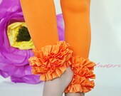 Orange Sherbet ruffled footless tights