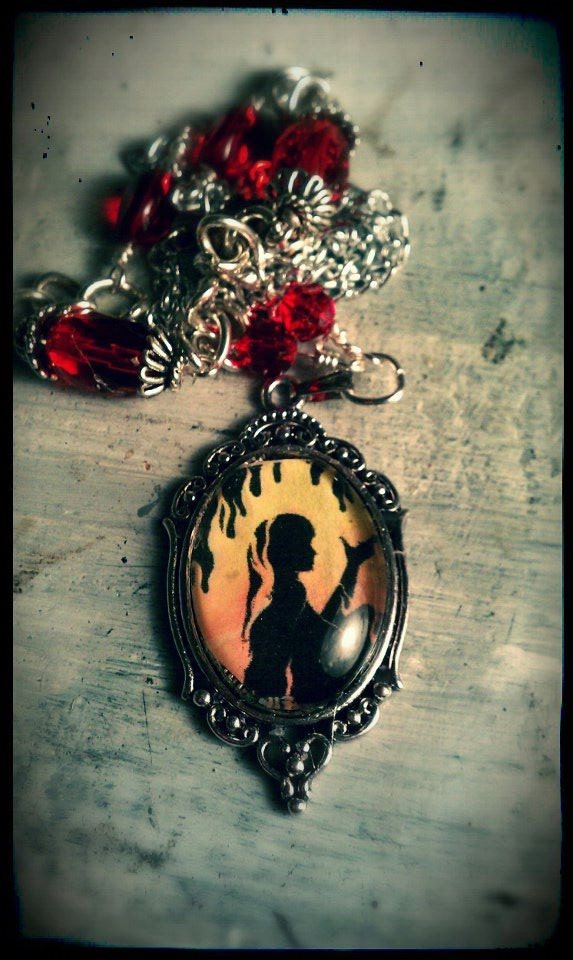 Cinnamon Girl Gothic Necklace with glass beads