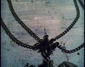Old World Vampire Bat Necklace/ Victorian Gothic Jewelry