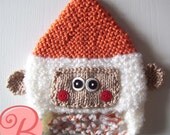 GNOME knit earflap baby hat - 12-18m (age) - handmade, great for photo prop