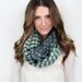 chunky polka dot infinity scarf, MORE COLORS mint dark gray, black or coral, black tan