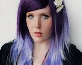 SALE - WILDFLOWER wig // Ombre Purple White Hair // Long Straight wig