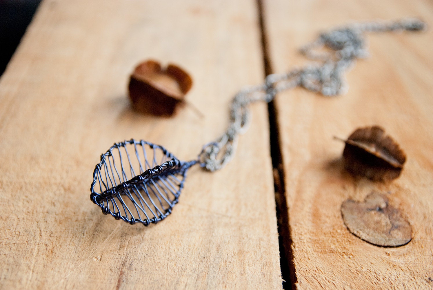 Necklace Pendant - Bush Willow - in Dark Blue