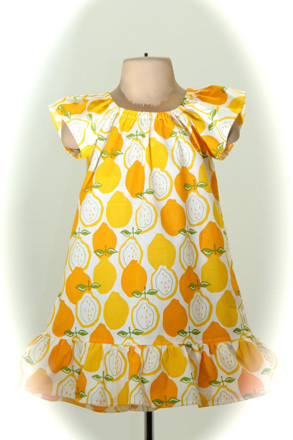 Peasant dress with large ruffled hem