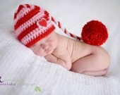 Newborn Baby Girl Photo Prop Pink and Red Hat