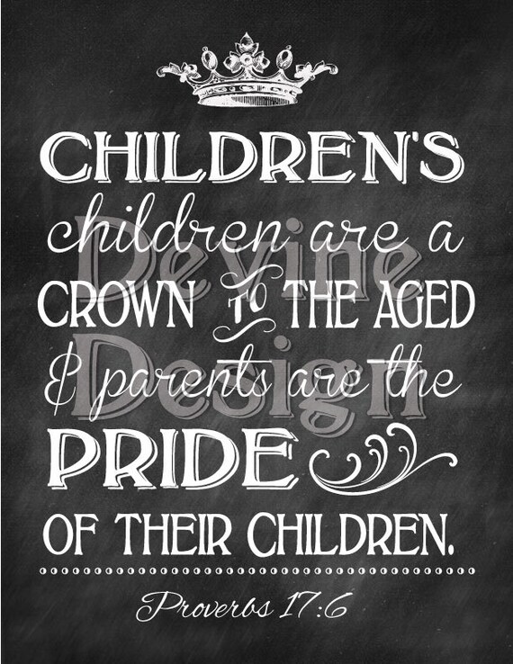Proverbs 17:6 Chalkboard Printable