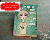 Sale/Overstock: Lesson Girl ACEO, Mixed Media ACEO, Inspirational ACEO, Folk Art, discount, sale, clearance, destash, overstock