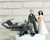 Pilot, Cargo plane, Air force custom wedding cake topper, gift
