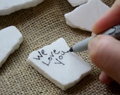 Wishing Stones - Guest Book Alternative - WHITE SLATE - 85 Count - Eco Friendly, Fun, and Super Unique