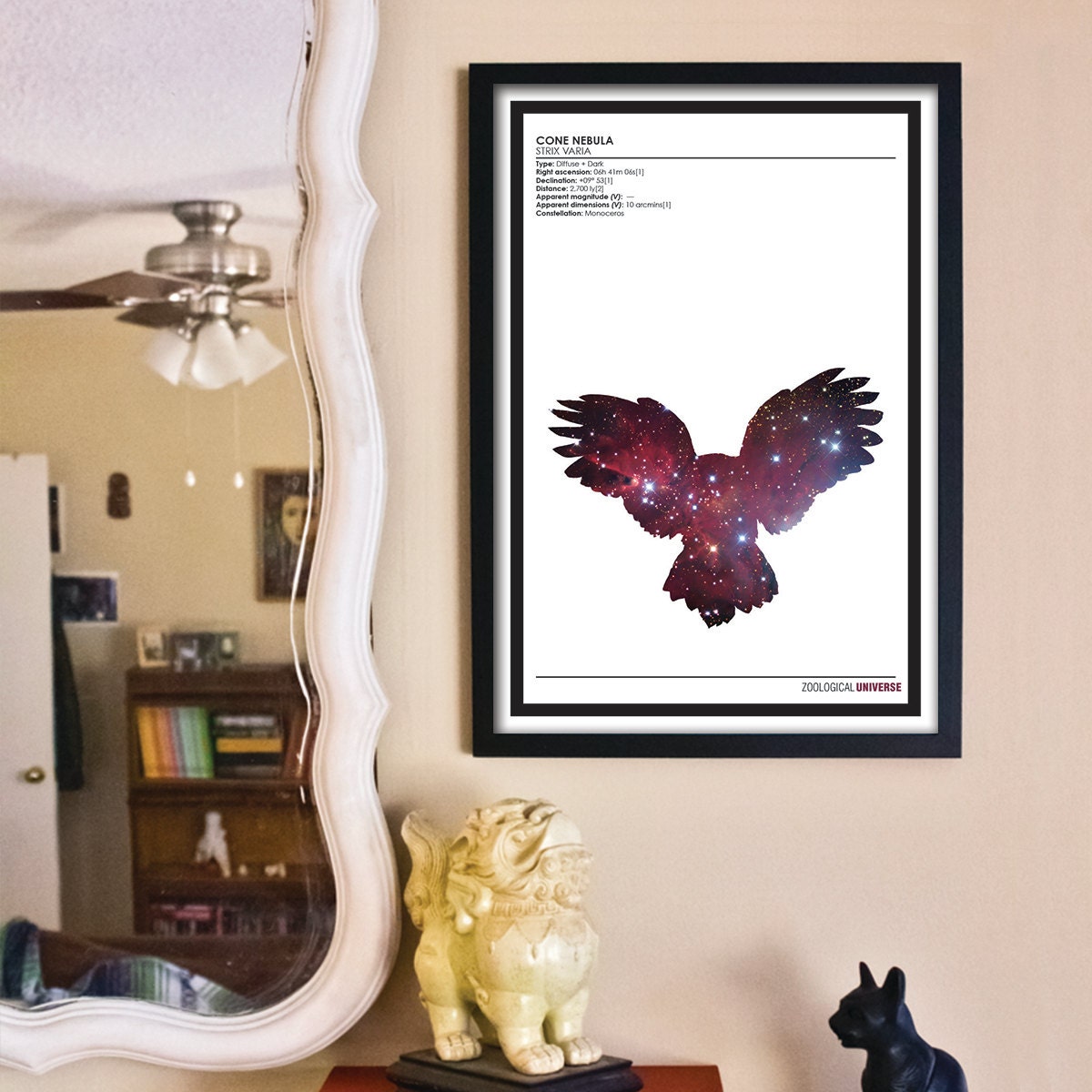 Cosmic Owl // Zoological Universe Series // 13x19 Science and Nature Fine Art Print