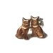 Brass Cat Earrings, Sterling Silver Posts, Silver Stud Earrings, Brass and Silver Earrings, Animal Jewelry