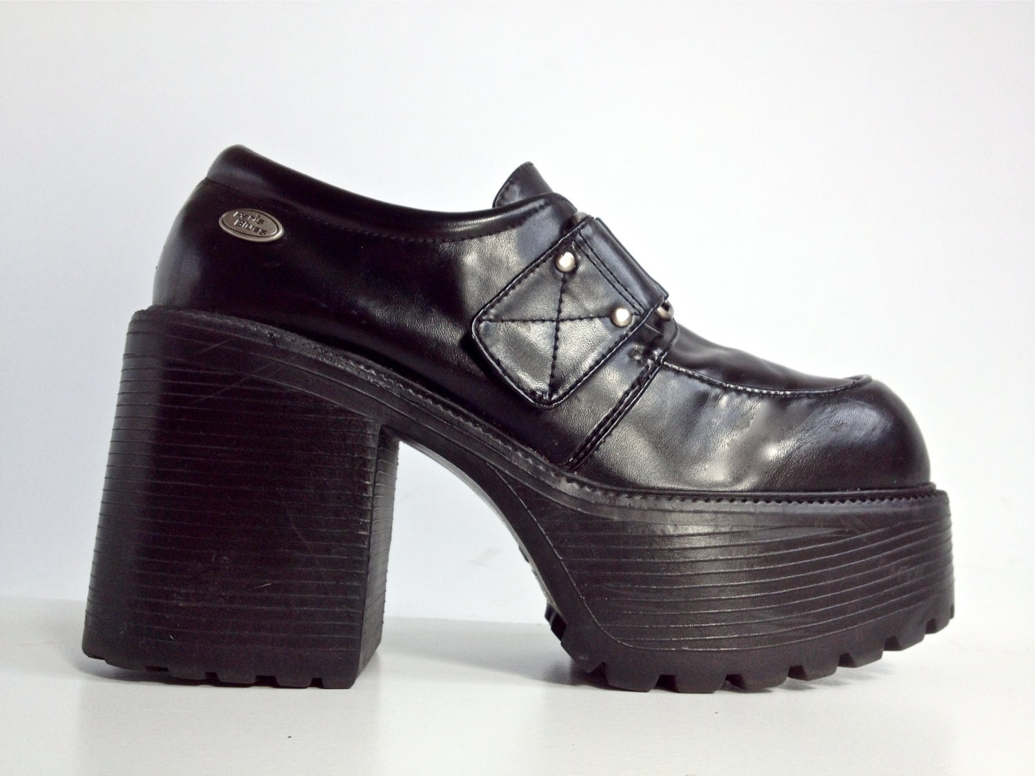 90's Paris Blues Mega Platform Chunky Tread Oxford Loafers // 8