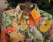 metallic flora - brushstroke floral blouse