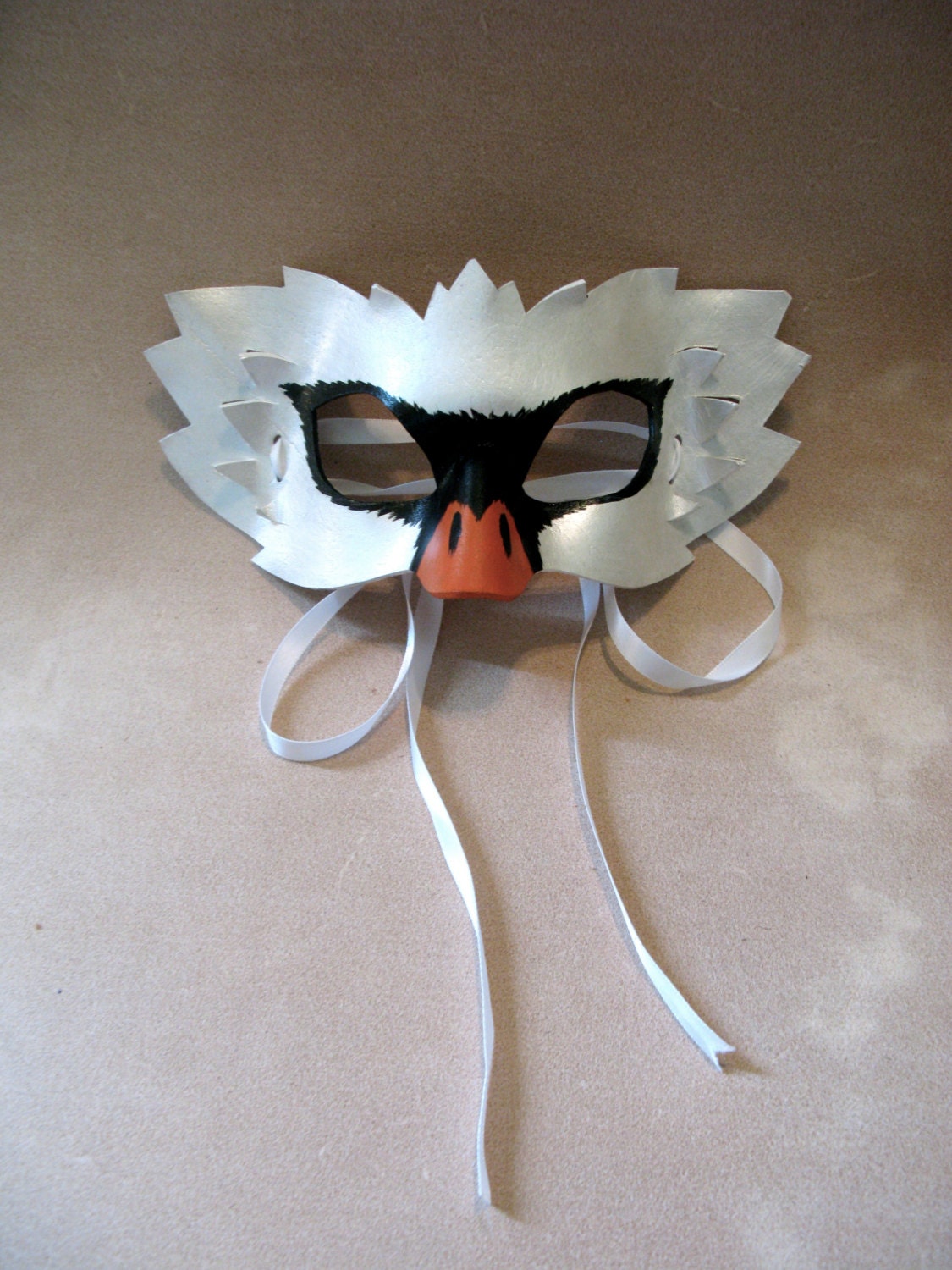 Swan Leather Mask Masquerade Mask Halloween by LovelyLiddy