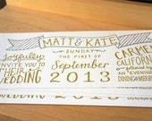 Custom Hand-lettered Letterpress Wedding Invitations