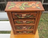 Hand Crafted and Painted Folk Art Chest of Drawers