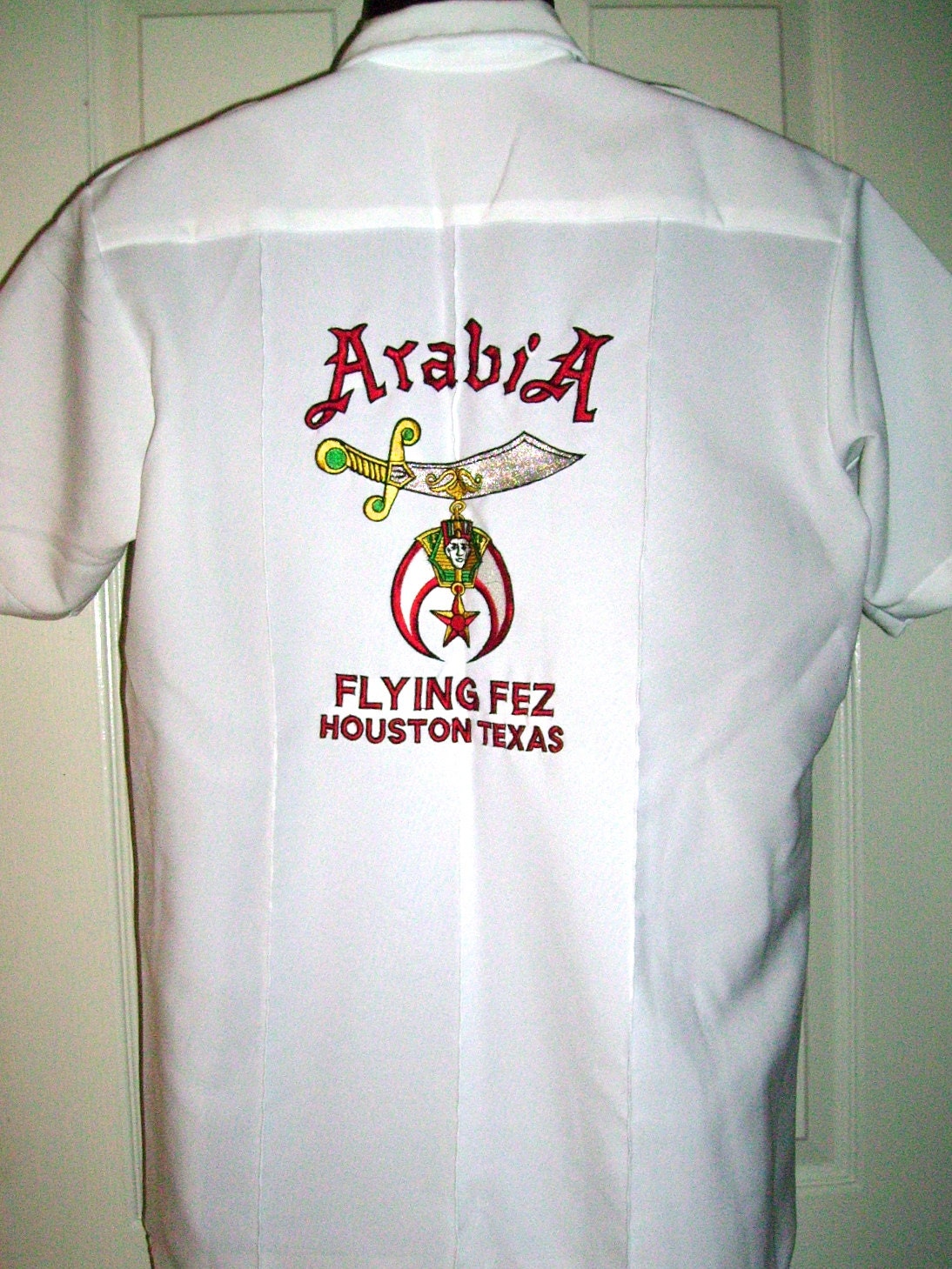 Shriner Shirt Brandy Arabia Flying Fez Houston Texas Southwestern Shirt Co Rockabilly Mason Lodge retro vintage Free USA Shipping