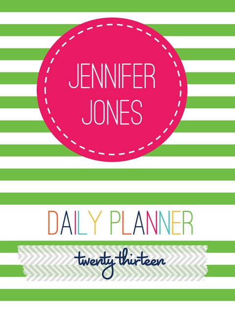 2013 Daily Planner PDF Printable w/Personalized Cover