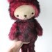 LAST One Kawaii Teddy Bear Plushie PInk and Black TISSAVEL Fur Large LOLA