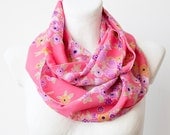 CLEARANCE Cute Flowers Loop Circle Scarf infinity chiffon