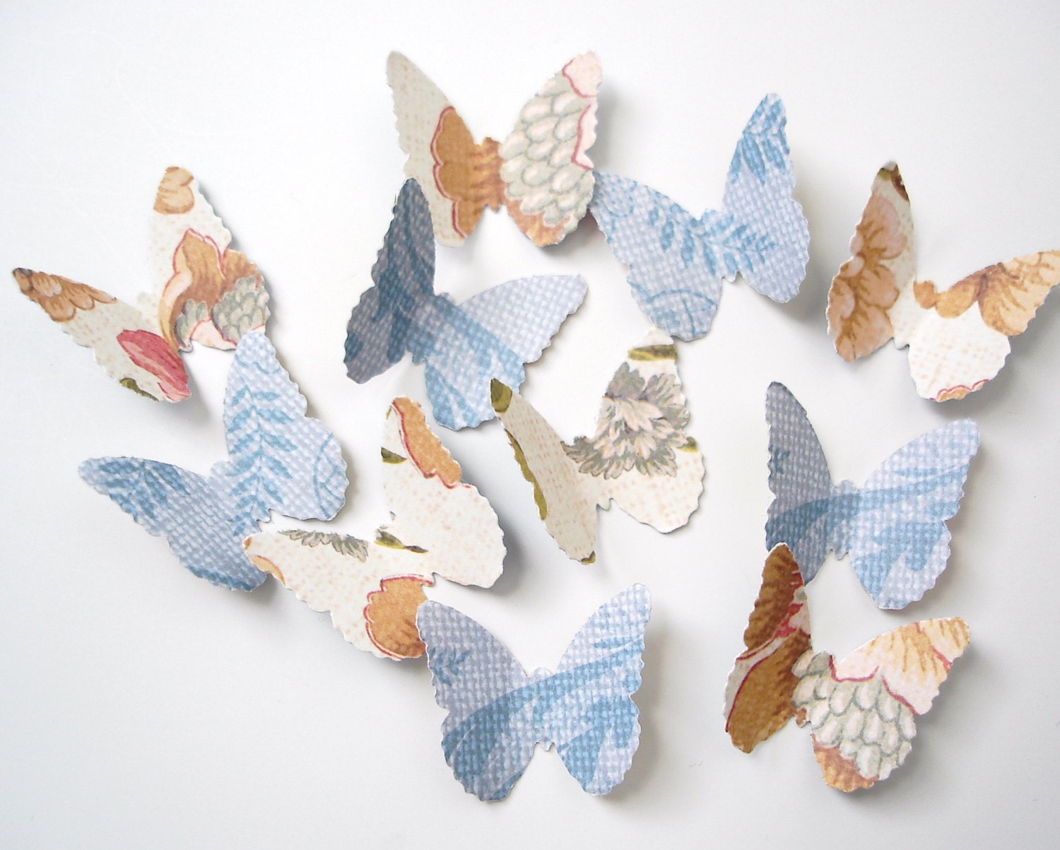 100 Small Fresh Floral Butterfly punch die cut confetti scrapbook embellishments - No848