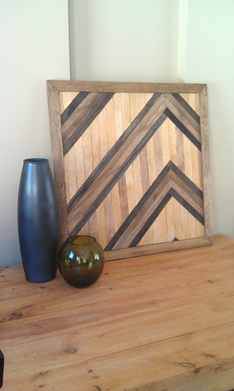Large Wood Slat "Arrow" Decor