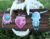 Eye Heart Skulls Hand Painted Sign