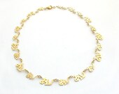 Choker Necklace, Love Necklace, Japanese Necklace, Gold Necklace, Valentine Necklace, Unique Necklace