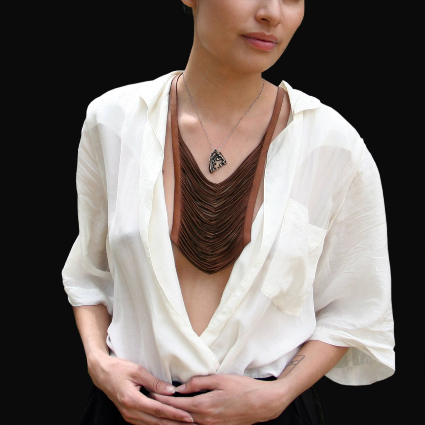 Breastplate Leather Necklace