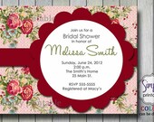 Pink Bridal Shower Invitation with Flowers Il_170x135